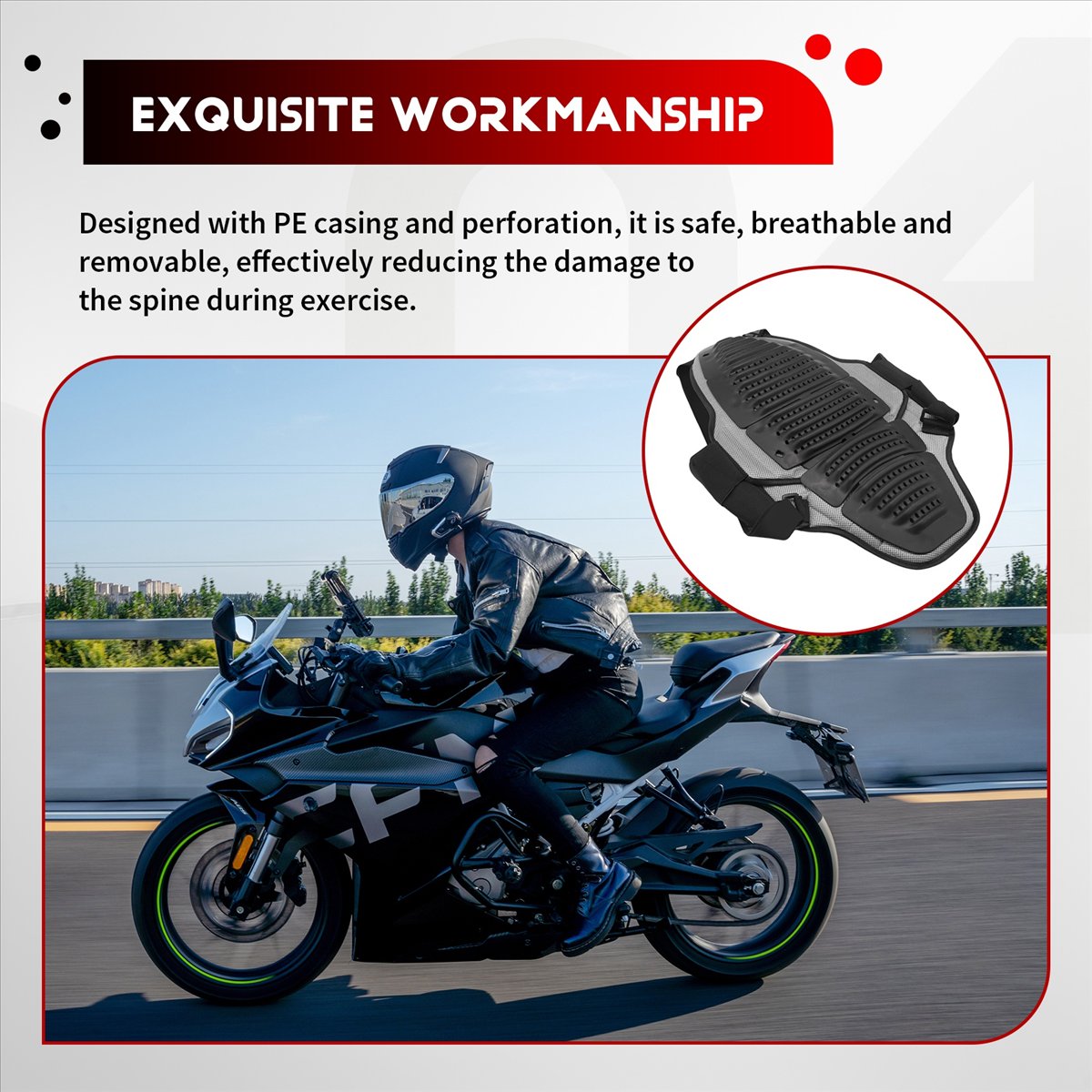 Sports Equipment United - A23Z Motosiklet Sırçı Sırt Koruyucusu Profesyonel